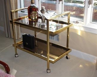 Hollywood Regency bras & glass drinks trolley