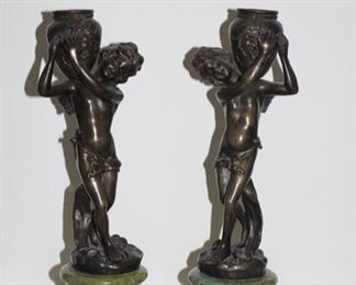 Pair after Drout bronze figures