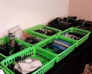 Electronics heaven!! Speakers, Playstation, Xbox, games, controllers, docks, Apple, Amazon, laptops, stereos, receivers, antennas, projectors, surge protectors, HDMI and cable, computer/gaming cameras, monitors, and MORE!!
