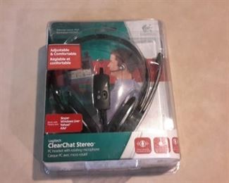 Logitech ClearChat Stereo Headset w/microphone, new in box.