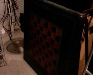 Vintage checkers card table.