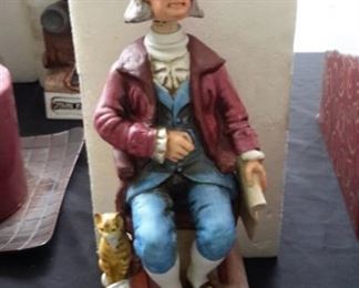 American Porcelain McCormick Distilling Company Decanters. Ben Franklin, with styrofoam box.