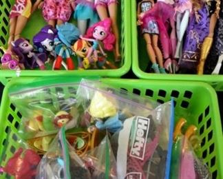 Monster High Dolls, Barbie and Equestria Girls dolls, plus accessories.