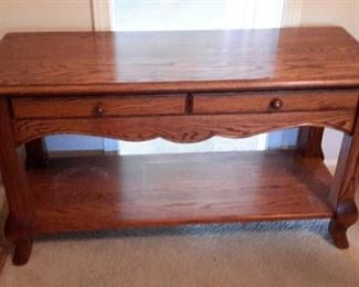 Oak sofa/entryway table.