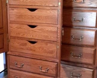 Gorgeous oak tallboy dresser with TWELVE drawers!