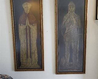 Vintage brass rubbi gs from Westminster Abbey