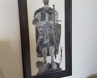 Vintage brass rubbing from Westminster Abbey