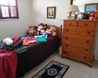 Beautiful vintage hard maple dresser and bed