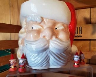 Vintage Santa head punch bowl