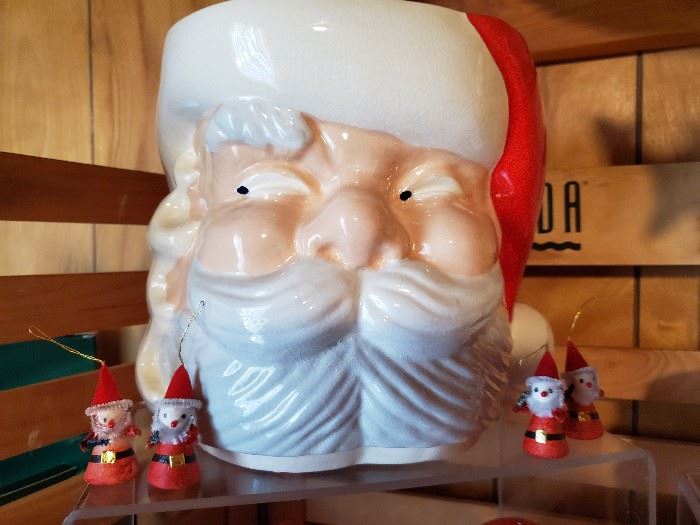 Vintage Santa head punch bowl