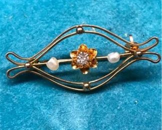 K056 10k Gold  Diamond Pin