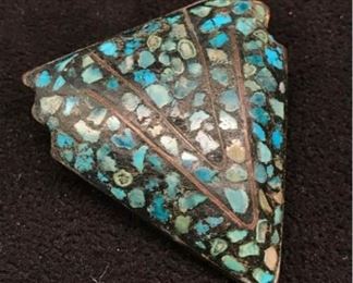 K062 Turquoise Brooch India