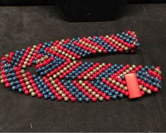 K087 Czech Wood Bead Belt