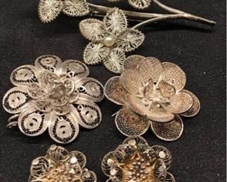 M033 Filigree Jewelry Antique  Vintage