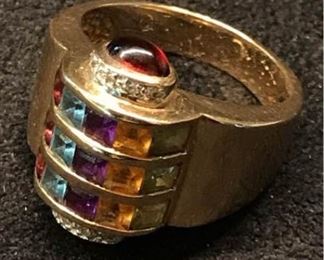 S005 14k Diamond Amethyst Ring