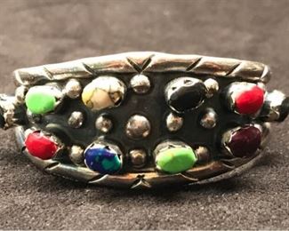 S006 Taxco Sterling  Stone Cuff