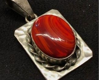 S011 Sterling  Stone Pendant