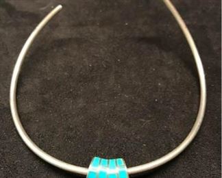 S014 Sterling  Turquoise Pendant