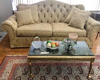 One of two identical Hickory-White sofas. The coffee table in the foreground is also one of two available.