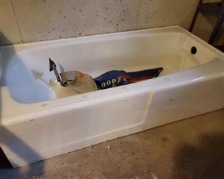 Bath Tub and NASCAR Wreckage (in tub)