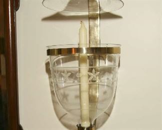 PAIR BEAUTIFUL BRASS AND GLASS SCONCE