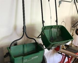 Multiple seed and fertilizer spreaders