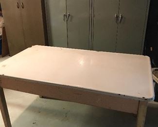 Enamel Top Antique Table