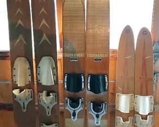 1960's wooden water skiis