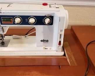 Elna Sewing Machine in desk, smooth movement, great condition