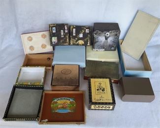 cigar boxes, great for crafting, storage, visual display and making cute cigar purses!