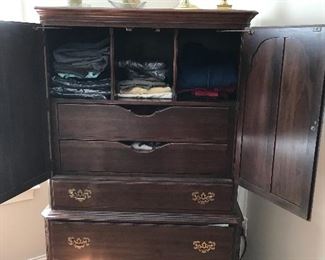 Cherry armoire, lots of wonderful storage