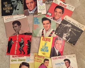 Elvis 45 Records with Picture Sleeves