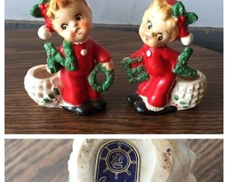 Vintage Noel Christmas Candle Holders