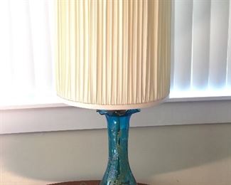 Blue Art Glass Lamp
