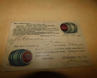 1898 Standard Oil/Pratts Astral Lamp Oil Post Card 