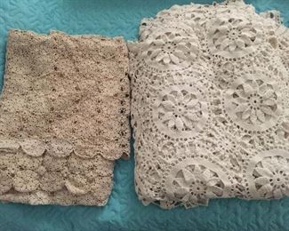 Old Crocheted Linens and Table Cloths