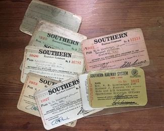 Old Southern Railway Passes