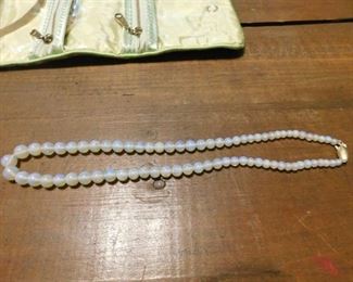 14K Yellow Gold Opal Bead Necklace(73 Beads Graduated in Size)