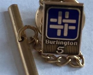 10K Gold Burlington Industries Service Pin