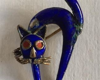 Silver Cat Brooch