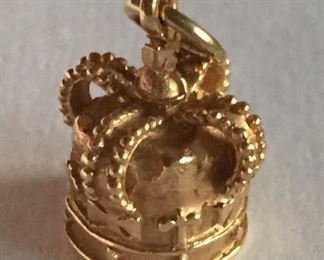 14K Gold Crown Charm/Pendant