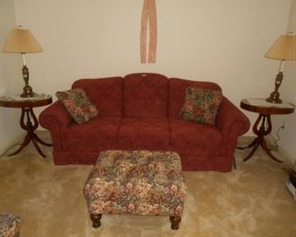 Beautiful rarely used sofa, matching end tables