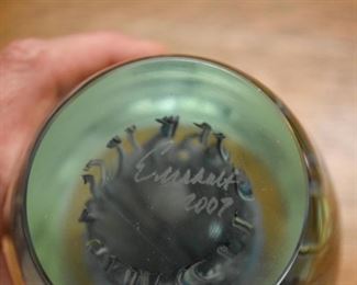 Eickholt Art Glass Jellyfish Paperweight, Signed