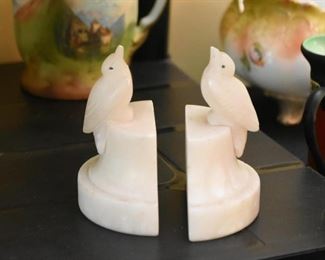 Small Pair of Stone Carved Bird Bookends