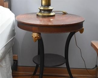 Round Side Table with Ram's Head Detail (there are a pair of these)