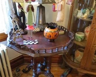 Vintage Slag Glass Lamp