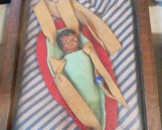 Vintage Indian Doll - Framed