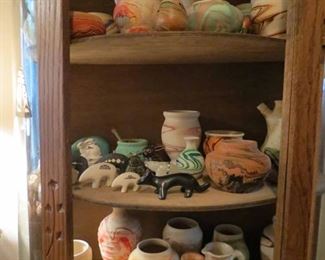 Large Collection of Nemadji Indian pottery