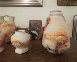 Large Collection of Nemadji Indian pottery