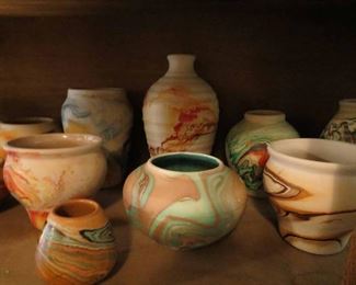 Large Collection of Nemadji Indian pottery